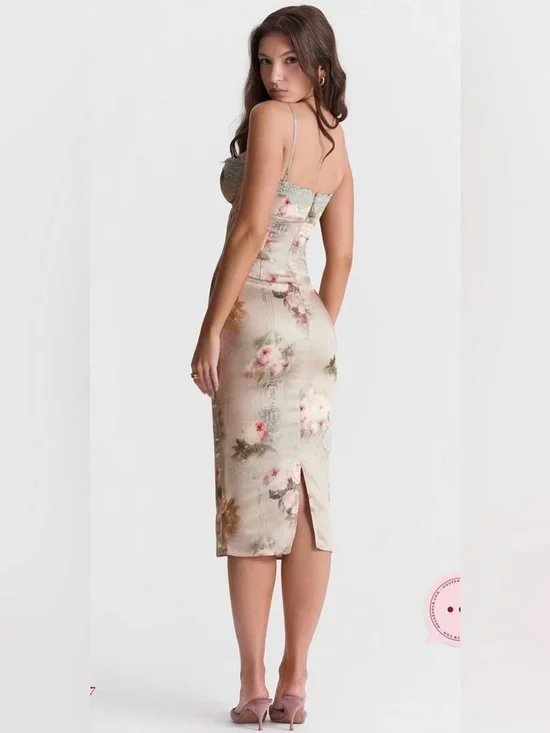 House of CB Venus Vintage Floral Midi Dress - Picture 6 of 9